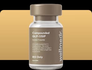 WellMedr compounded GLP-1/GIP tirzepatide vial with syringe